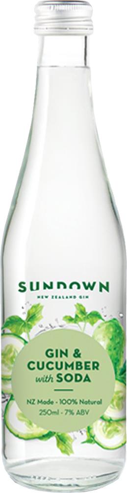 Sundown New Zealand Gin & Cucumber with Soda (250ml) - Pre-Mixed - Black Market