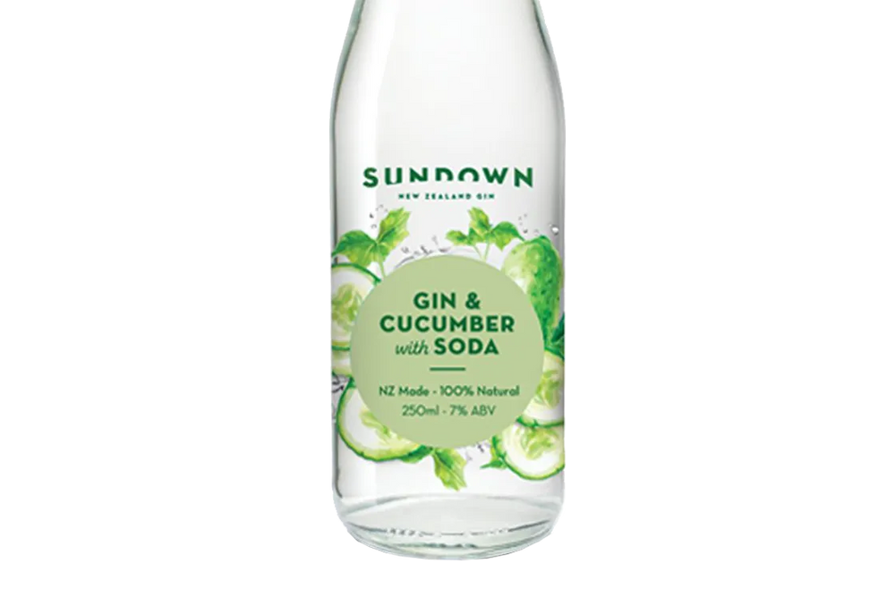 Sundown New Zealand Gin & Cucumber with Soda (250ml) - Pre-Mixed - Black Market