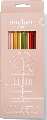 Sucker Reusable Glass Smoothie Straws - Multi-Colour - Accessories - Black Market