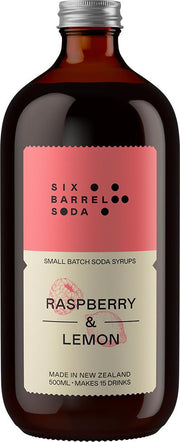 Six Barrel Soda Co. Raspberry & Lemon Syrup (500ml) - Syrup - Black Market