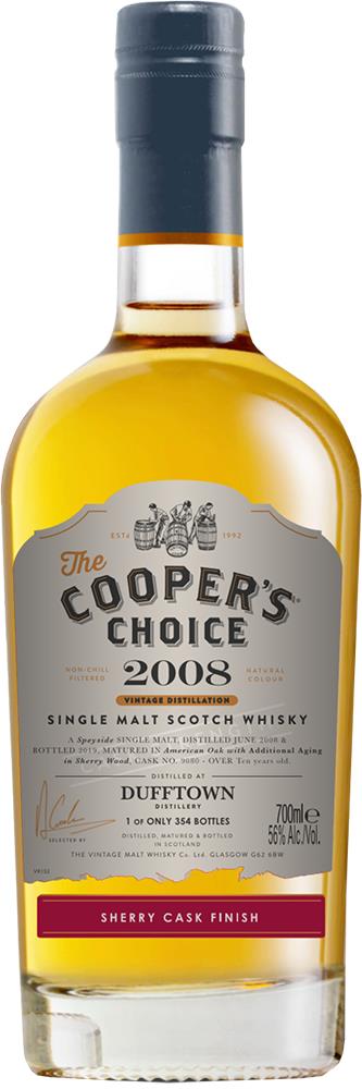 Cooper's Choice Dufftown Speyside Single Malt Whisky 2008 (700ml) - Whisky - Black Market