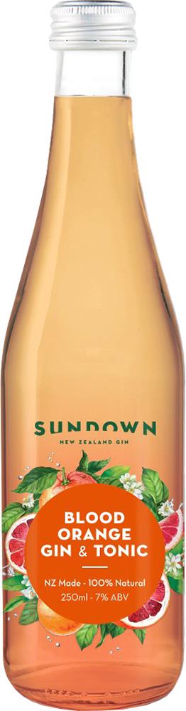 Sundown New Zealand Blood Orange Gin & Tonic (250ml) - Pre-Mixed - Black Market