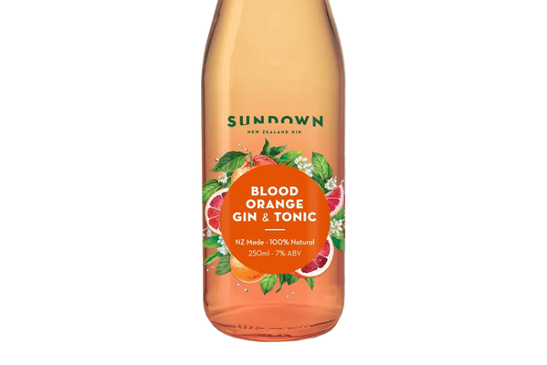 Sundown New Zealand Blood Orange Gin & Tonic (250ml) - Pre-Mixed - Black Market