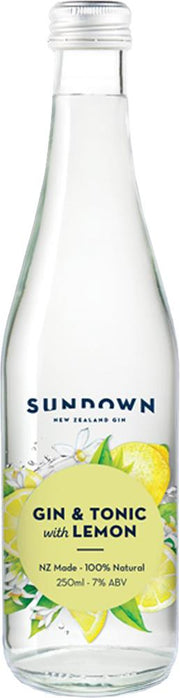 Sundown New Zealand Gin & Tonic with Lemon (250ml) - Pre-Mixed - Black Market