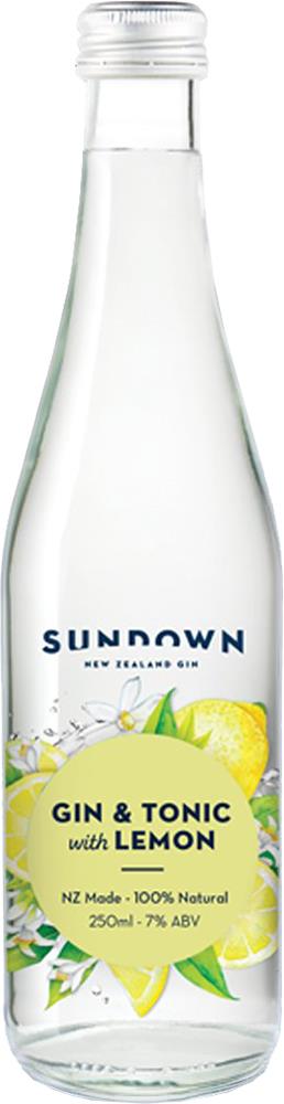 Sundown New Zealand Gin & Tonic with Lemon (250ml) - Pre-Mixed - Black Market