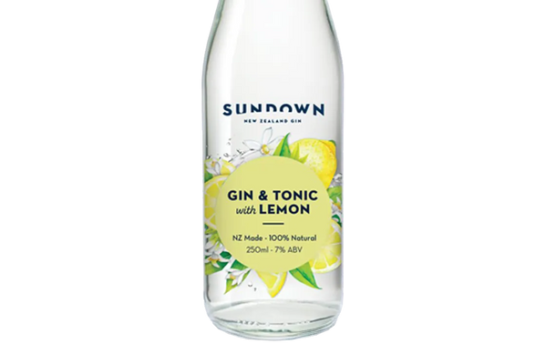 Sundown New Zealand Gin & Tonic with Lemon (250ml) - Pre-Mixed - Black Market