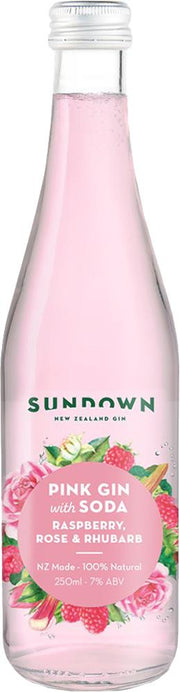 Sundown New Zealand Pink Gin with Soda (250ml) - Pre-Mixed - Black Market