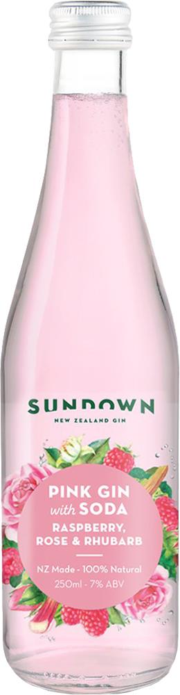 Sundown New Zealand Pink Gin with Soda (250ml) - Pre-Mixed - Black Market
