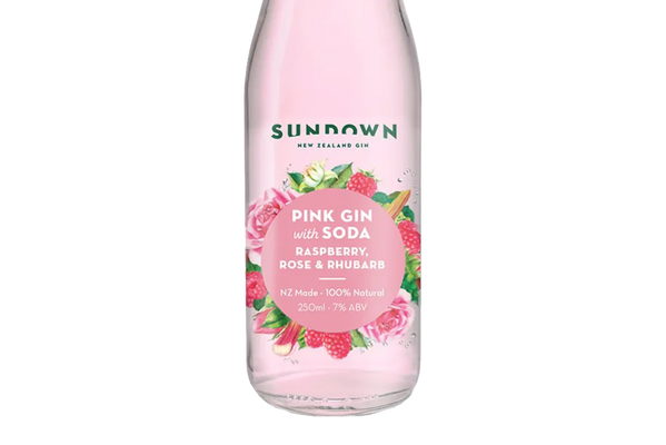 Sundown New Zealand Pink Gin with Soda (250ml) - Pre-Mixed - Black Market