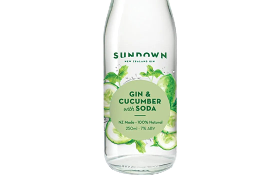 Sundown New Zealand Gin & Cucumber with Soda (250ml) - Pre-Mixed - Black Market