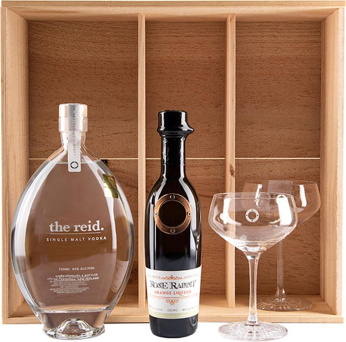The Reid, Rose Rabbit Orange Liqueur & Spiegelau Crystal Martini Gift Set (By Cardrona) - Liqueur - Black Market