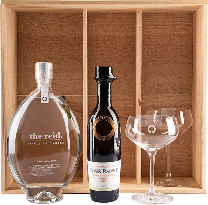 The Reid, Rose Rabbit Orange Liqueur & Spiegelau Crystal Martini Gift Set (By Cardrona) - Liqueur - Black Market