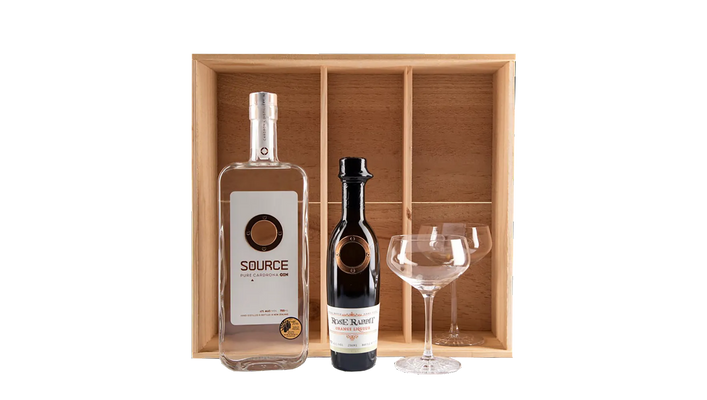 The Source, Rose Rabbit Orange Liqueur & Spiegelau Crystal Martini Gift Set (By Cardrona) - Liqueur - Black Market