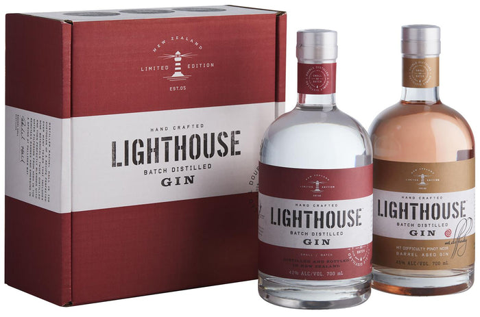 Lighthouse Original & Mt Difficulty Pinot Noir Barrel Gin (700ml) (Twin Pack) - Gin - Black Market