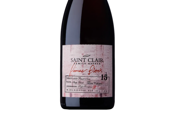 Saint Clair Pioneer Block 15 Marlborough Pinot Noir 2021 - Pinot Noir - Black Market