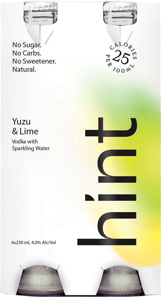 Hint Vodka Yuzu & Lime with Sparkling Water (250ml) (6x4pk) - Vodka - Black Market