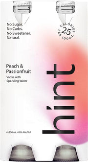 Hint Vodka Peach & Passionfruit With Sparkling Water (250ml) (6x4pk) - Vodka - Black Market