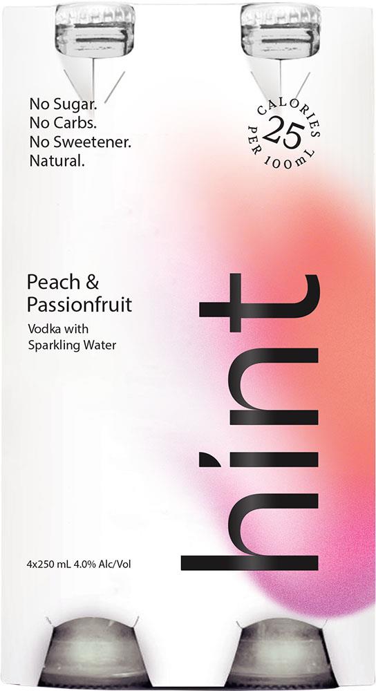 Hint Vodka Peach & Passionfruit With Sparkling Water (250ml) (6x4pk) - Vodka - Black Market