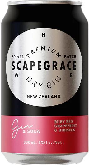 Scapegrace Gin & Soda with Ruby Red Grapefruit & Hibiscus (330ml) - Gin - Black Market