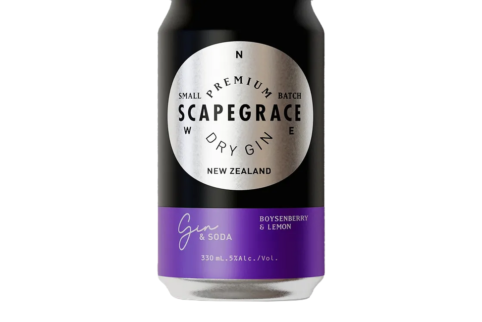 Scapegrace Gin & Soda With Boysenberry & Lemon (330ml) - Pre-Mixed - Black Market