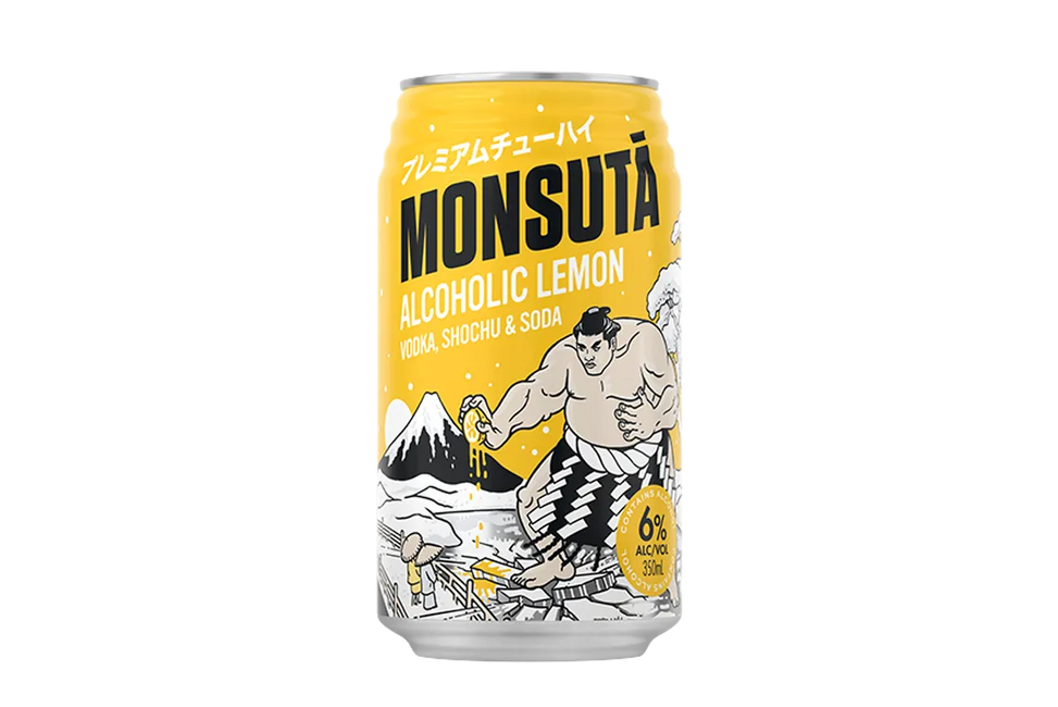 Monsuta Lemon Chu-Hai Vodka & Soda (350ml) (6x4pk) - Pre-Mixed - Black Market
