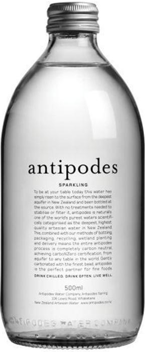 Antipodes Sparkling Mineral Water Glass (500ml) - Water - Black Market
