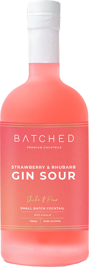Batched Premium Cocktails Gin Sour Strawberry & Rhubarb (725ml) - Gin - Black Market