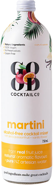 Good Cocktail Co Martini with Passionfruit + Vanilla Alcohol Free Cocktail Mixer (750ml) - - Black Market