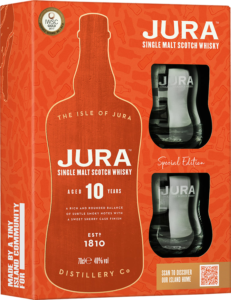 Jura 10YO Single Malt Scotch Whisky & Glass Gift Set - Whisky - Black Market