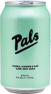 Pals Vodka, Hawke’s Bay Lime & Soda (330ml) - Pre-Mixed - Black Market