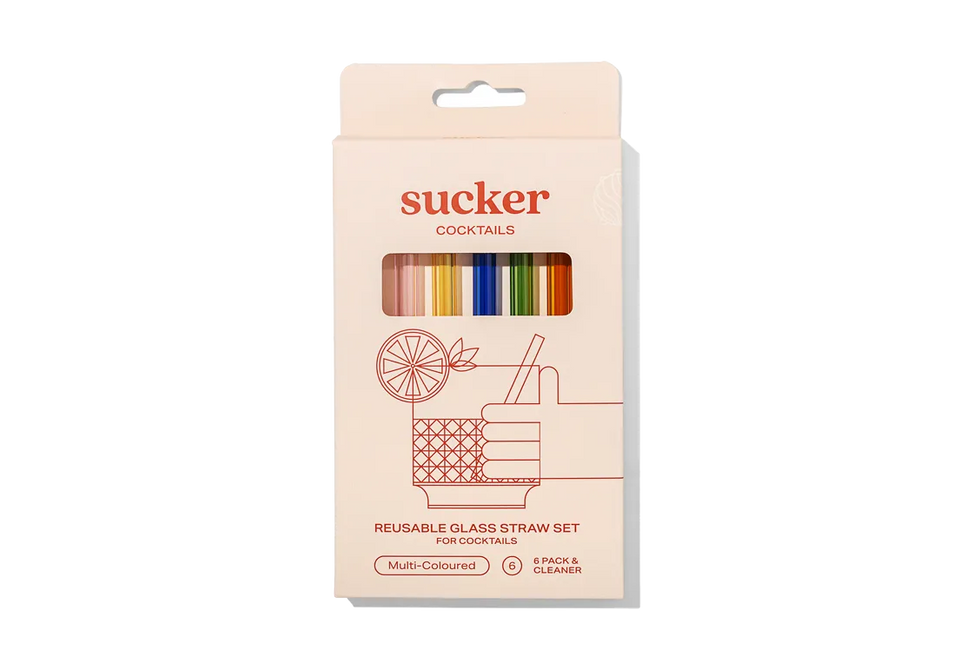Sucker Cocktail Glass Drinking Straws - Multi-Colour - Accessories - Black Market