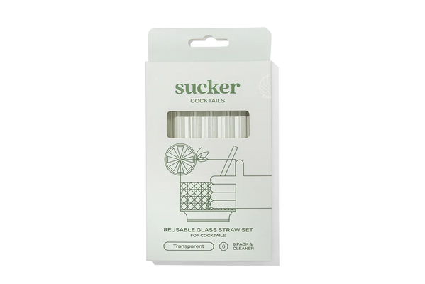Sucker Cocktail Glass Drinking Straws - Transparent - Accessories - Black Market