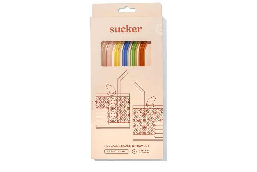 Sucker Reusable Glass Drinking Straws - Multi-Colour - Accessories - Black Market