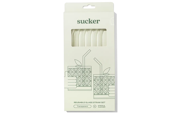 Sucker Reusable Glass Drinking Straws - Transparent - Accessories - Black Market