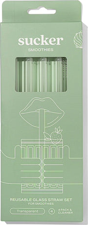 Sucker Reusable Glass Smoothie Straws - Transparent - Accessories - Black Market