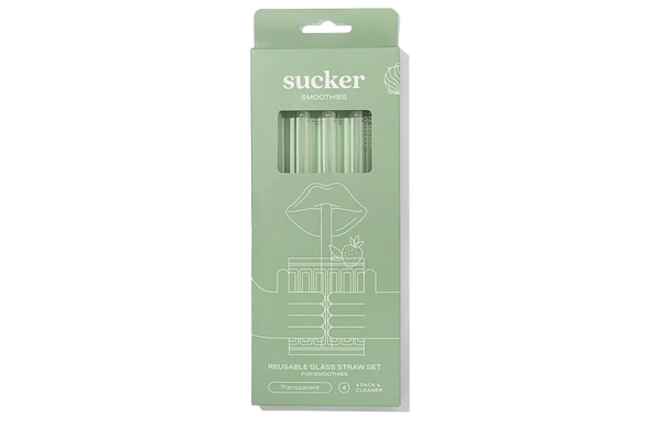 Sucker Reusable Glass Smoothie Straws - Transparent - Accessories - Black Market
