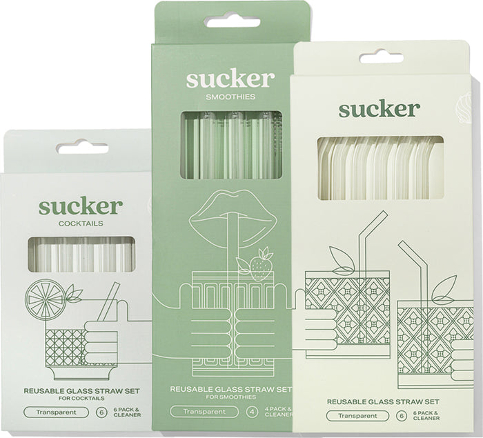 Sucker Transparent Glass Straw Bundle - Accessories - Black Market