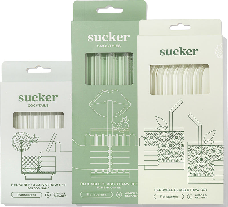 Sucker Transparent Glass Straw Bundle - Accessories - Black Market